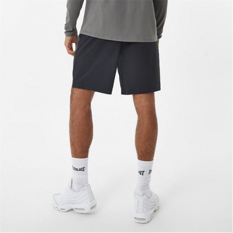 Black/Grey Everlast Woven 9 Inch Men's Shorts | 42673JWFI