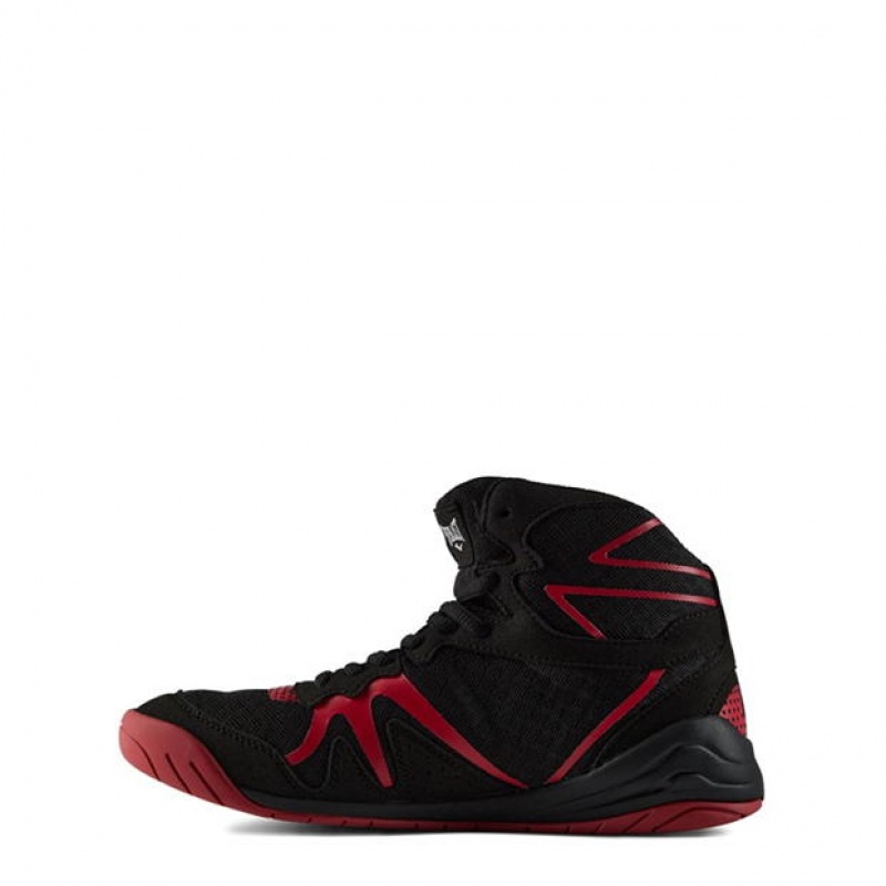 Black/Red Everlast Pivot Low Top Men's Boxing Shoes | 19653WTXG