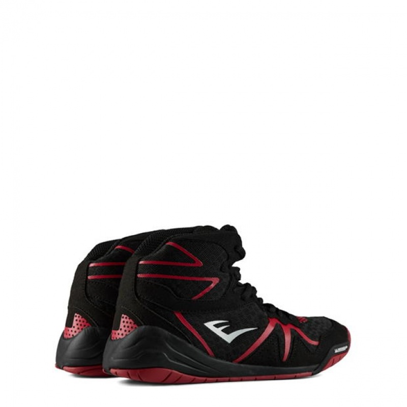 Black/Red Everlast Pivot Low Top Men's Boxing Shoes | 19653WTXG