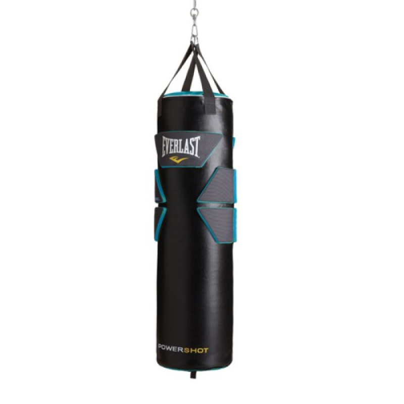 Black Blue Everlast Powershot 100LB Unisex Heavy Bag | 40986MZQX