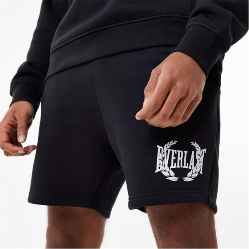 Black Everlast 1910 Laurel Men's Shorts | 57841GAQW