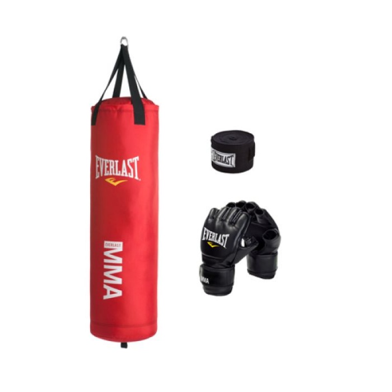 Black Everlast 1910 Polycanvas Kit Unisex MMA Punching Bags | 07941RWPX