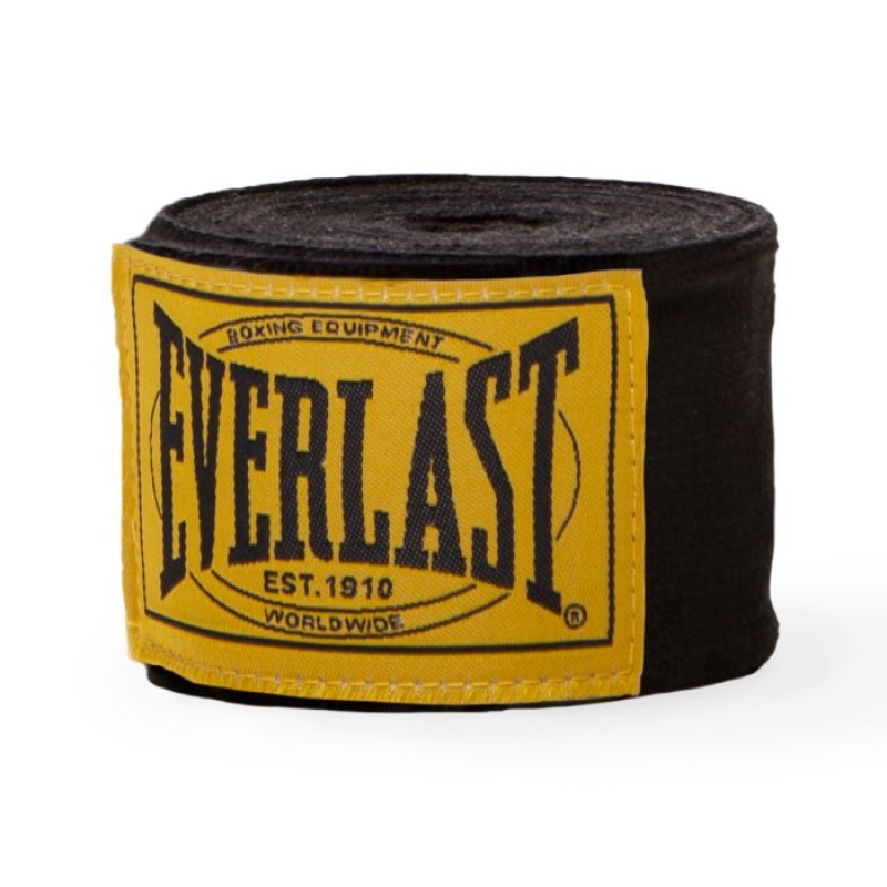 Black Everlast 1910 Unisex Boxing Hand Wraps | 26751HWZD