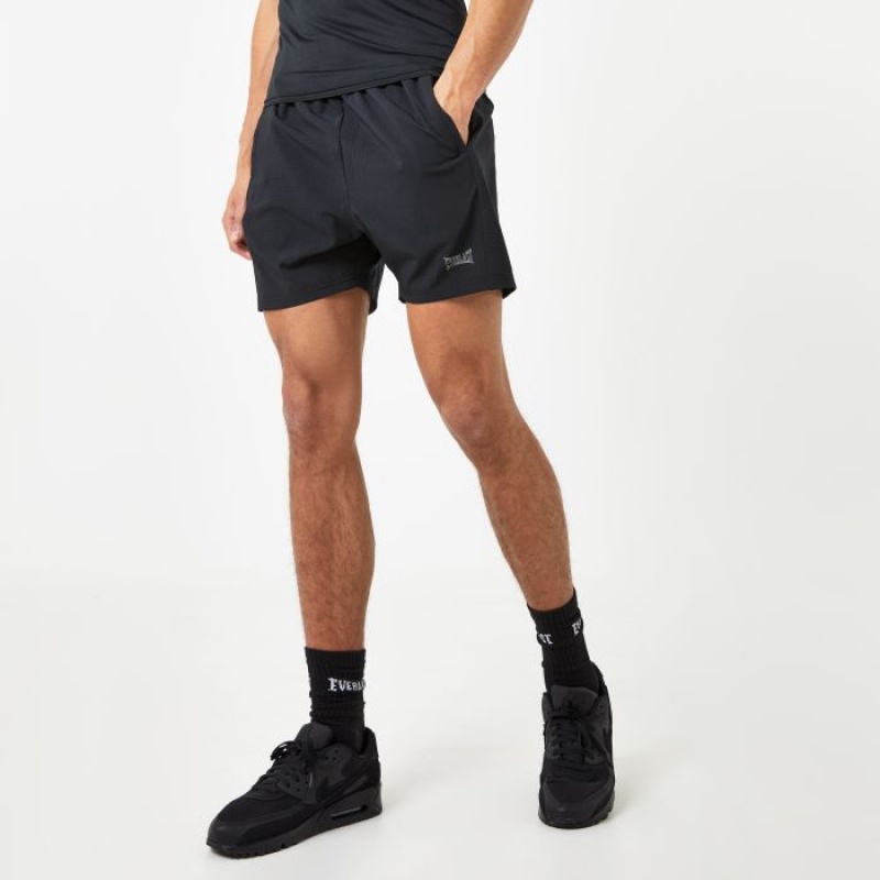 Black Everlast 2 In 1 Men's Shorts | 81257FYJM