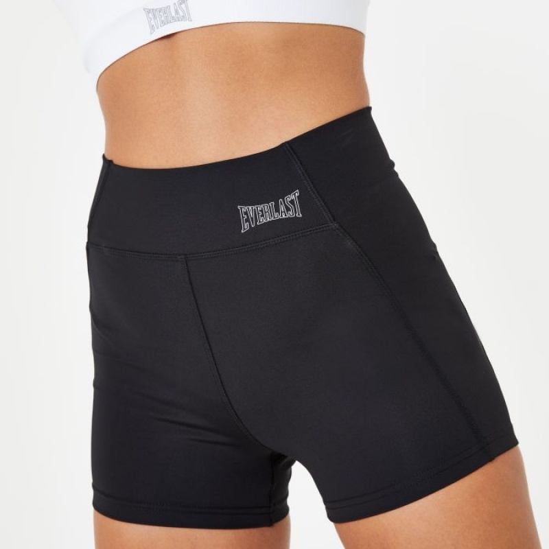 Black Everlast 3 Inch Women's Shorts | 63492ZNOL