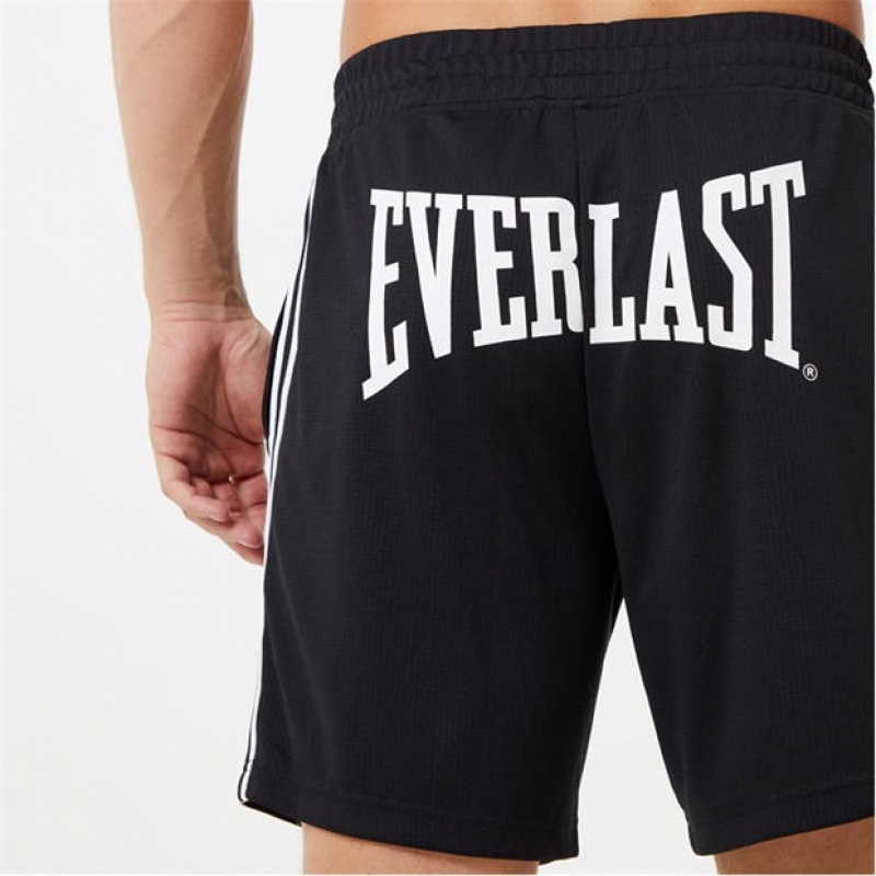 Black Everlast Basketball Men's Shorts | 06235LKDV