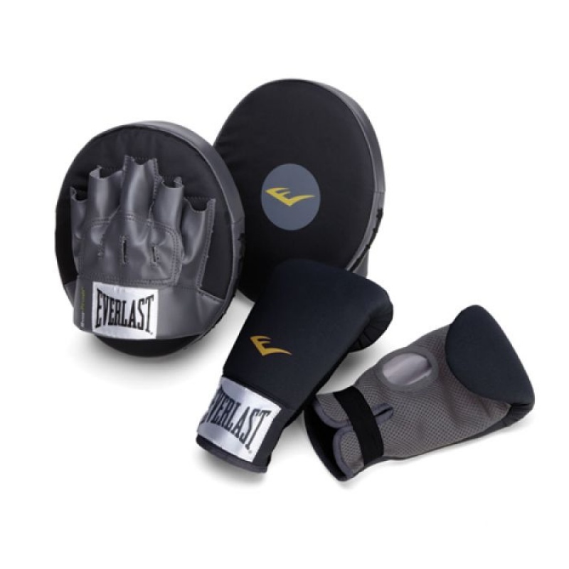 Black Everlast Boxing Fitness Kit Unisex Punch Mitts | 73954PJEC