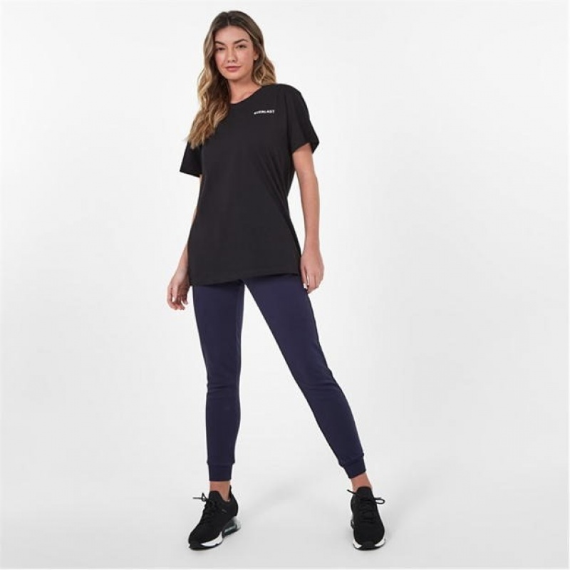 Black Everlast Boyfriend Women's T-Shirt | 18064XYDP