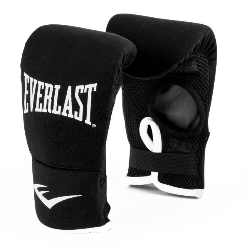 Black Everlast CORE SLIP ON Unisex Boxing Gloves | 43128SMEL