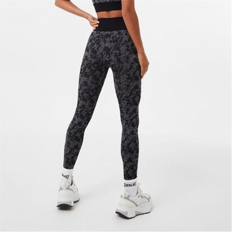 Black Everlast Camo Women's Legging | 36270LWPC