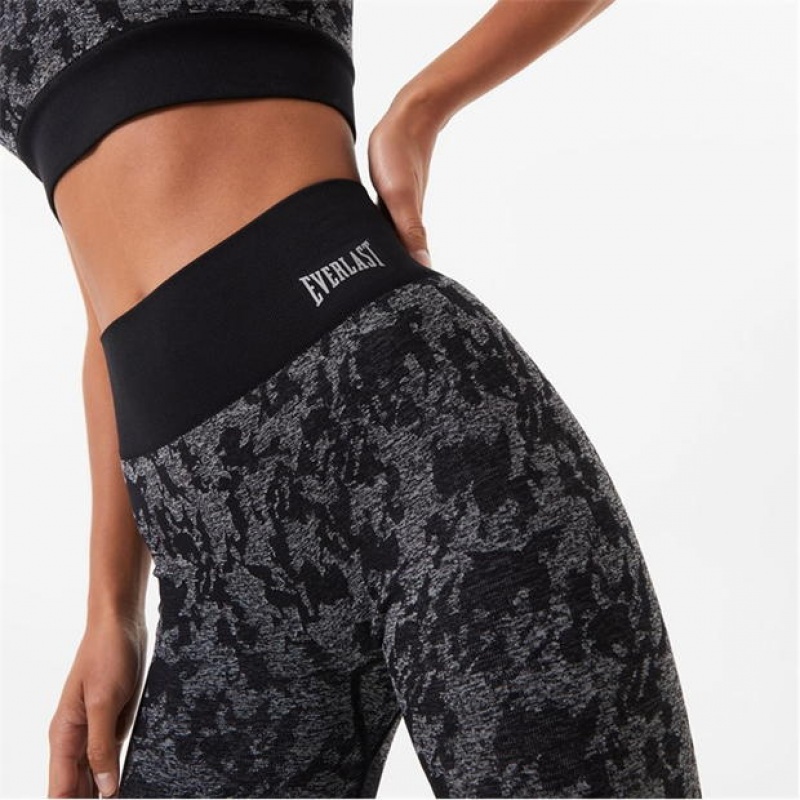 Black Everlast Camo Women's Legging | 36270LWPC