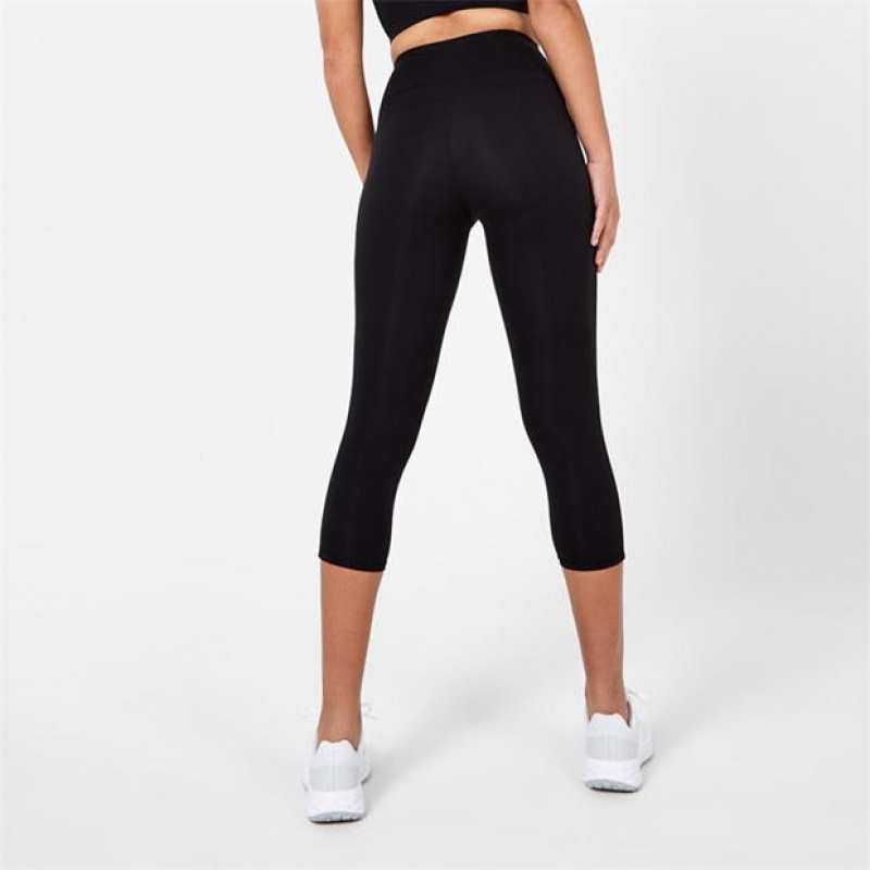 Black Everlast Contour Capri Women's Legging | 62971RJIF