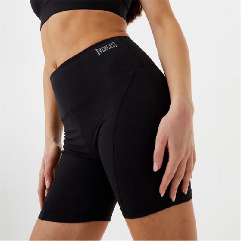 Black Everlast Contour Women's Shorts | 38752OSNE