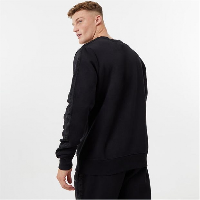 Black Everlast Crew Men's Sweatshirt | 87310WGVS