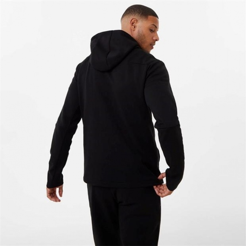 Black Everlast Elevated Overhead Men's Hoodie | 61052XQJG