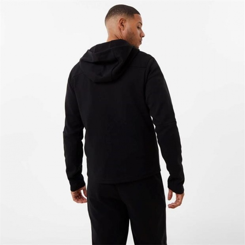 Black Everlast Elevated Zip Through Men's Hoodie | 07592XSPQ