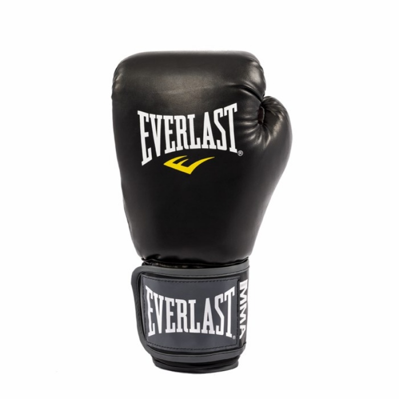 Black Everlast ElitePro Style Muay Thai Unisex MMA Gloves | 02948FAWY