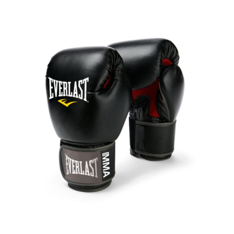 Black Everlast ElitePro Style Muay Thai Unisex MMA Gloves | 02948FAWY