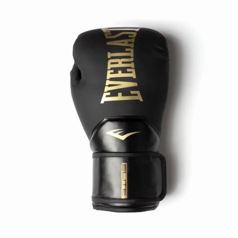 Black Everlast Elite 2 Unisex Boxing Gloves | 25806QDLN