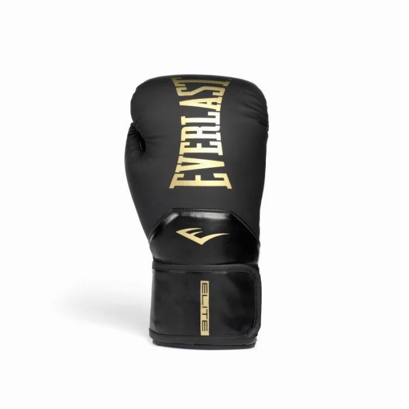 Black Everlast Elite 2 Unisex Boxing Gloves | 25806QDLN