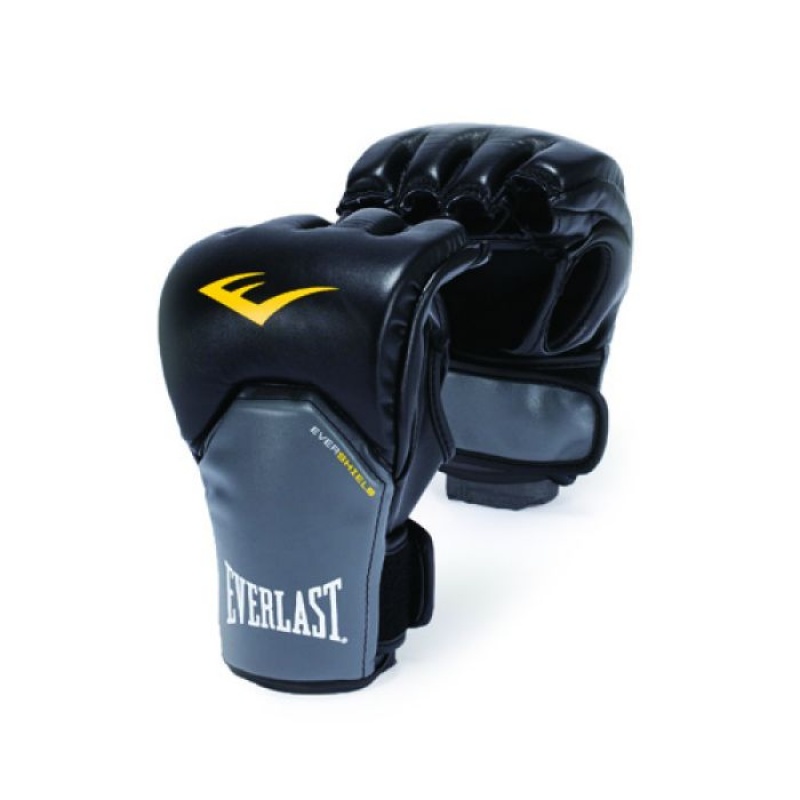 Black Everlast Elite Competition Style Unisex MMA Gloves | 26401ZBRE