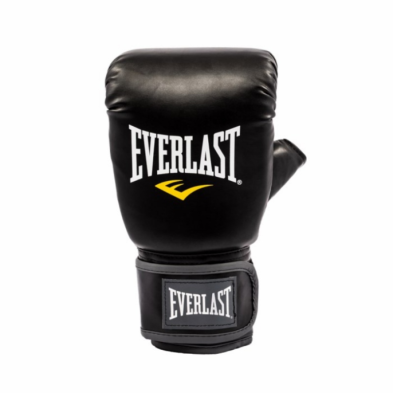 Black Everlast Elite Heavy Bag Unisex MMA Gloves | 68542CJDB