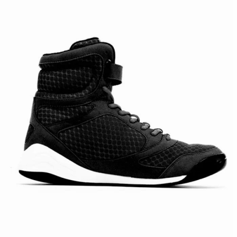 Black Everlast Elite High Top Men's Boxing Boots | 41208PYOI