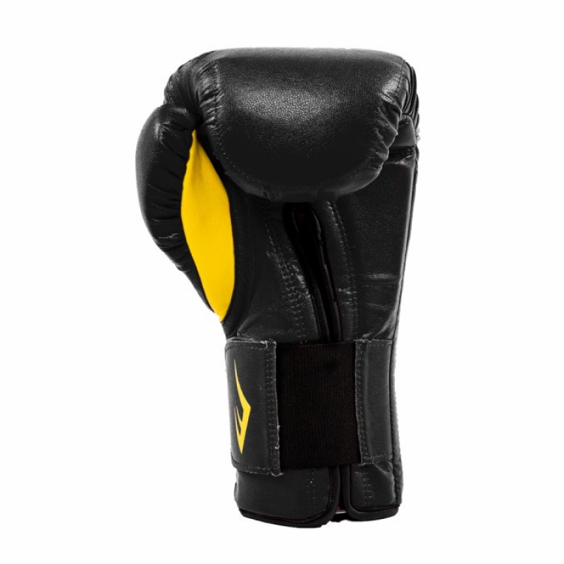 Black Everlast Elite Hook & Loop Training Unisex Boxing Gloves | 68230IPAU