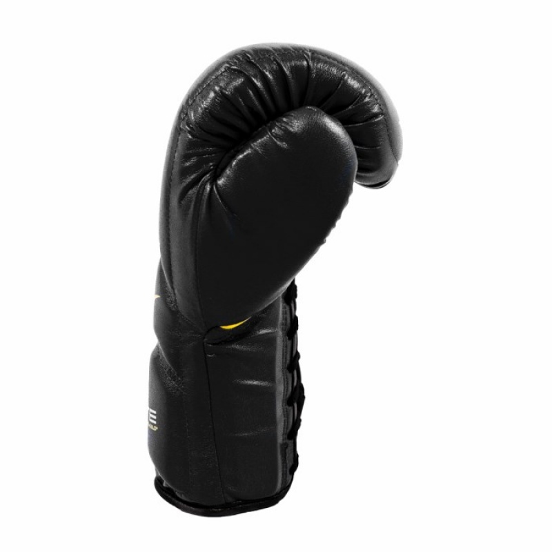 Black Everlast Elite Laced Training Unisex Boxing Gloves | 63478EWUB