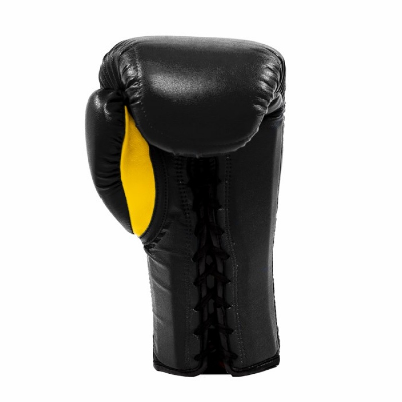 Black Everlast Elite Laced Training Unisex Boxing Gloves | 63478EWUB