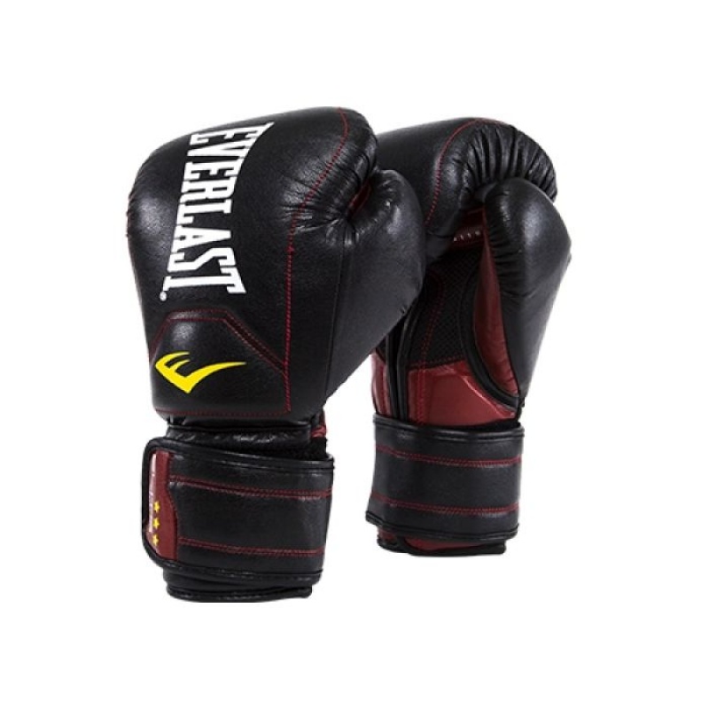 Black Everlast Elite Muay Thai Unisex MMA Gloves | 74360TLUP