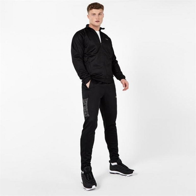 Black Everlast Essential Track Men\'s Sweatpants & Joggers | 90518PHOB