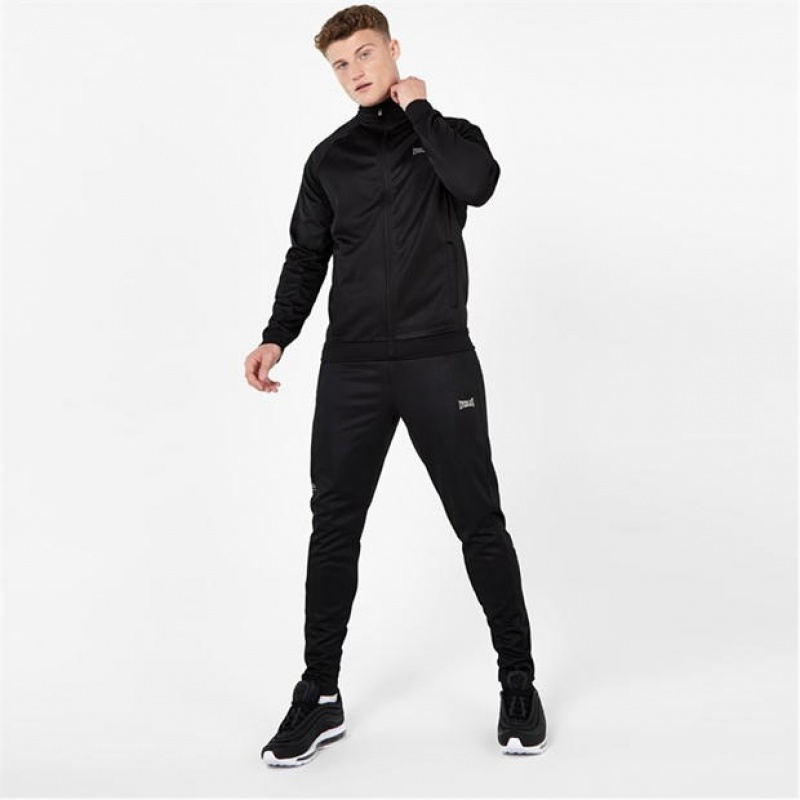 Black Everlast Essential Track Top Men's Hoodie | 35974AFJI