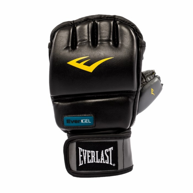 Black Everlast Evergel Wristwrap Heavy Bag Unisex MMA Gloves | 27051ASNG