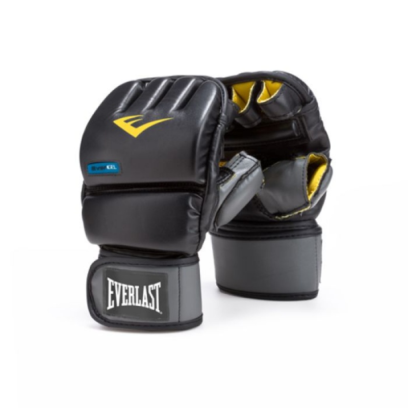 Black Everlast Evergel Wristwrap Heavy Bag Unisex MMA Gloves | 27051ASNG