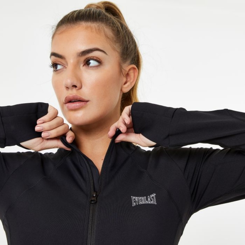 Black Everlast Fitness Women's Jackets | 72348IMXZ