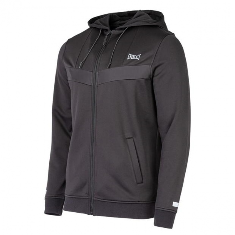 Black Everlast Full Zip Hd Sn41 Men's Hoodie | 10523ULET