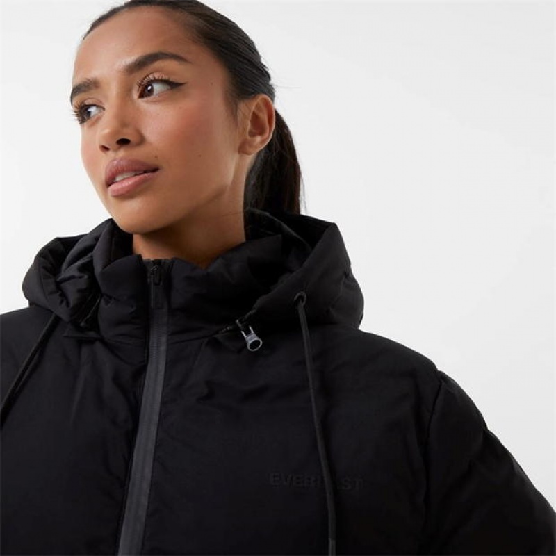 Black Everlast LL Puffer Women's Jackets | 19752RQDB