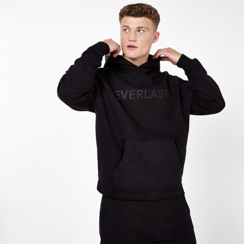 Black Everlast Lifestyle Men\'s Hoodie | 36475JPWS