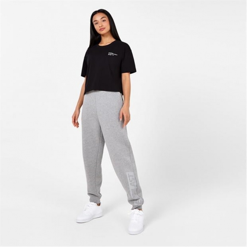 Black Everlast Logo Crop Women's T-Shirt | 60395LBZW