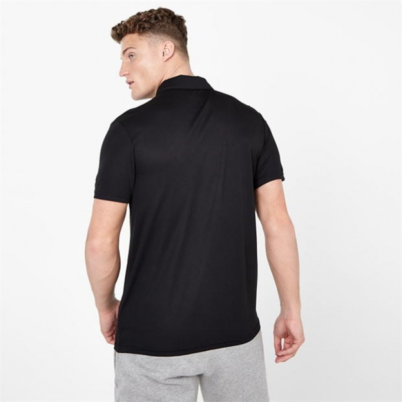 Black Everlast Logo Men's Polo | 68301DLWE