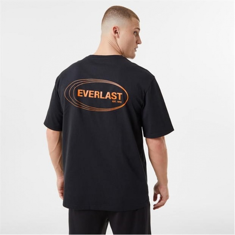 Black Everlast Logo Pocket Men's T-Shirt | 14279GWSI