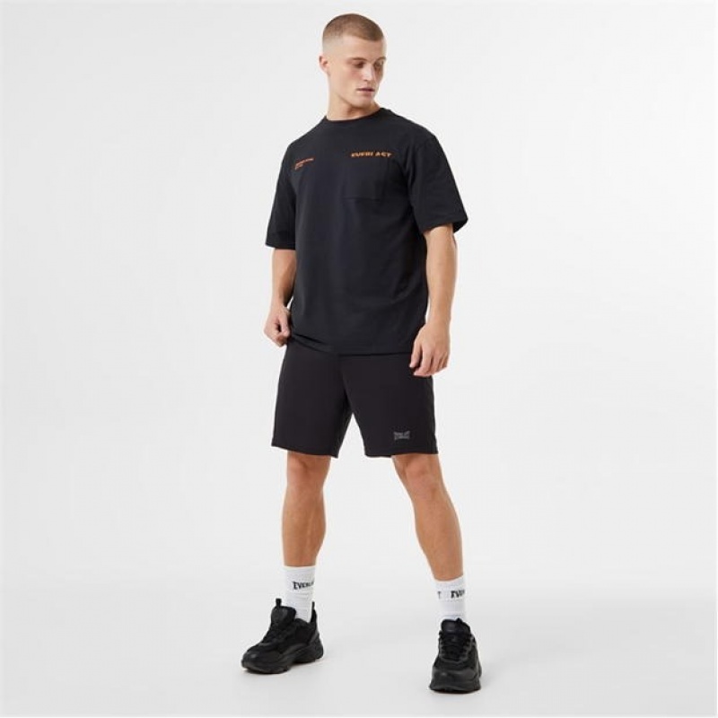 Black Everlast Logo Pocket Men's T-Shirt | 14279GWSI