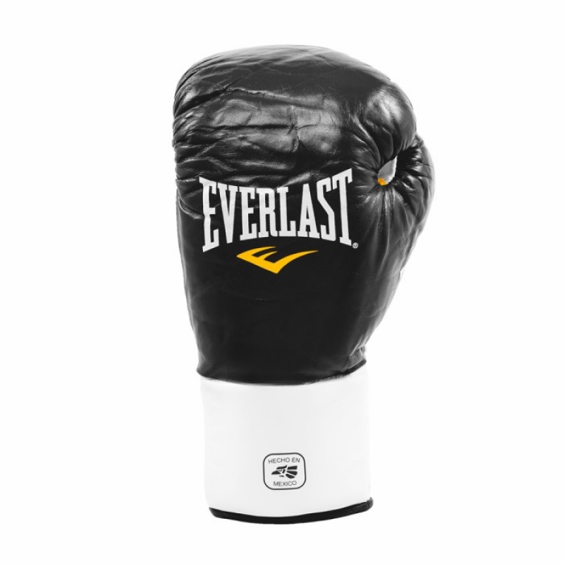 Black Everlast MX Professional Fight Unisex Boxing Gloves | 50678MYSG