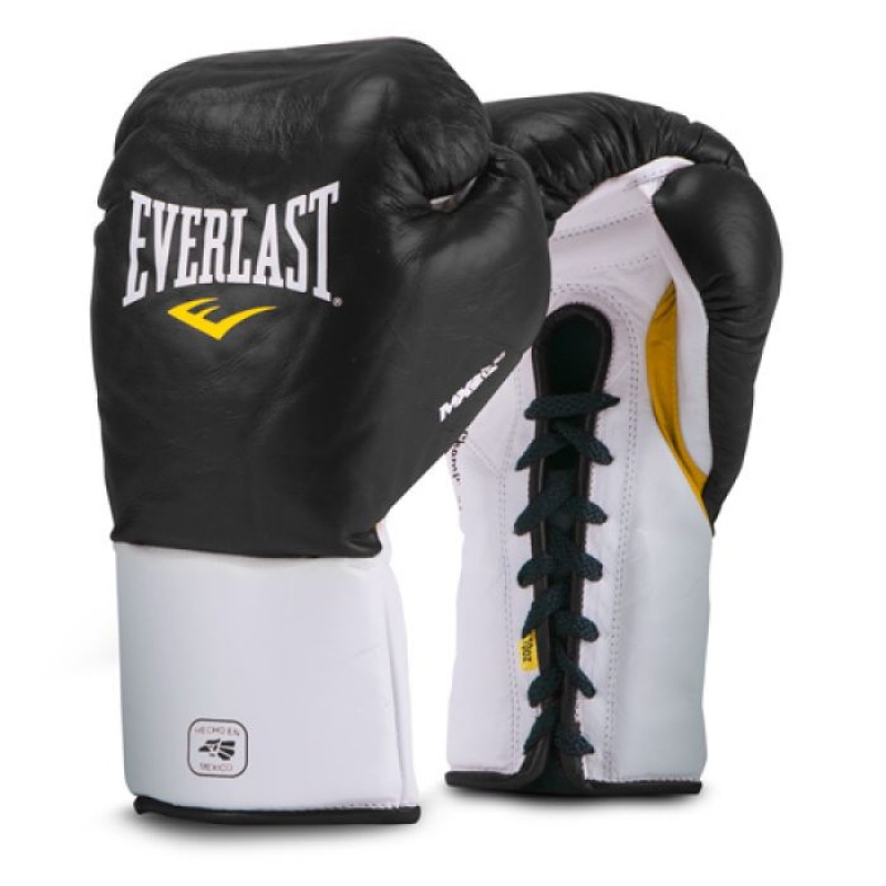 Black Everlast MX Professional Fight Unisex Boxing Gloves | 50678MYSG