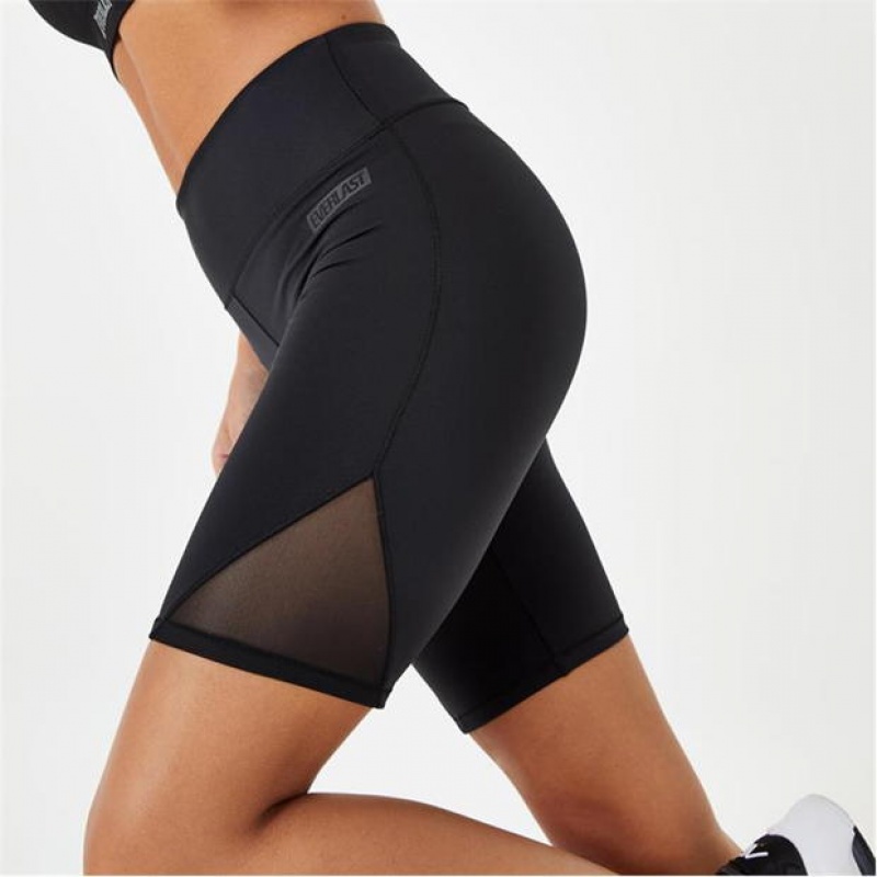 Black Everlast Mesh Cycling Women's Shorts | 90821RAOW