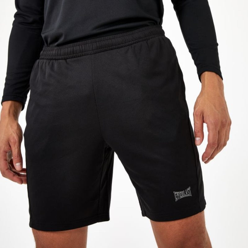 Black Everlast Mesh Poly Men's Shorts | 15943RLBJ