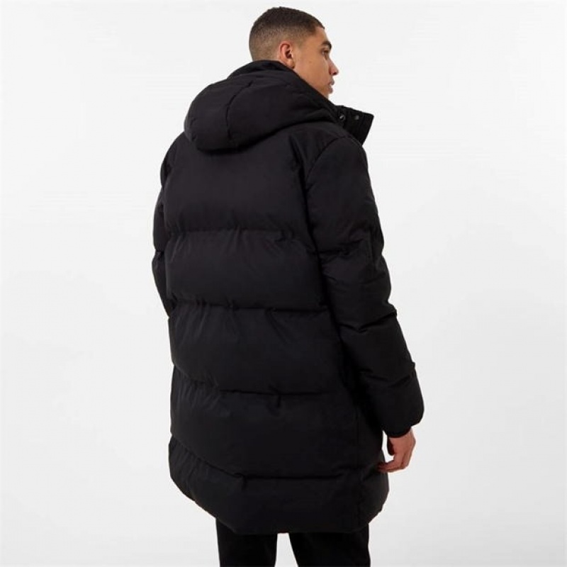 Black Everlast Mid-Length Puffer Men's Jackets | 63041CIMF