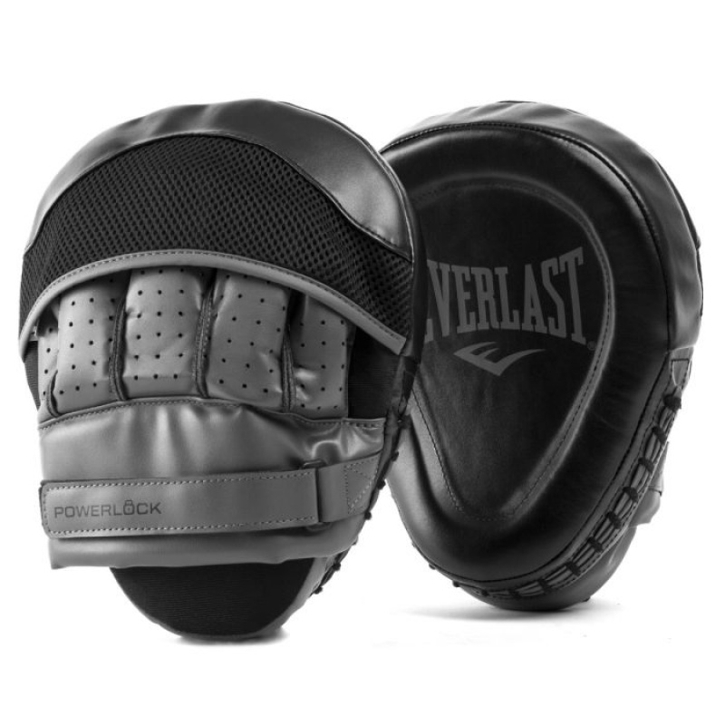 Black Everlast POWERLOCK FOCUS MITT Unisex Punch Mitts | 28561KJBA