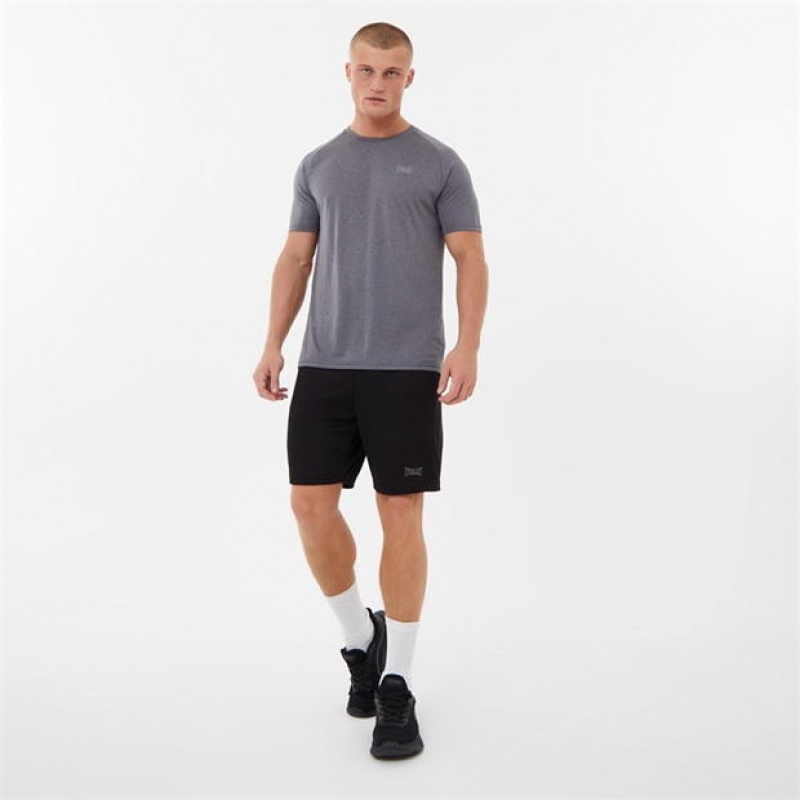 Black Everlast Poly 8 Men's Shorts | 17685VFMR